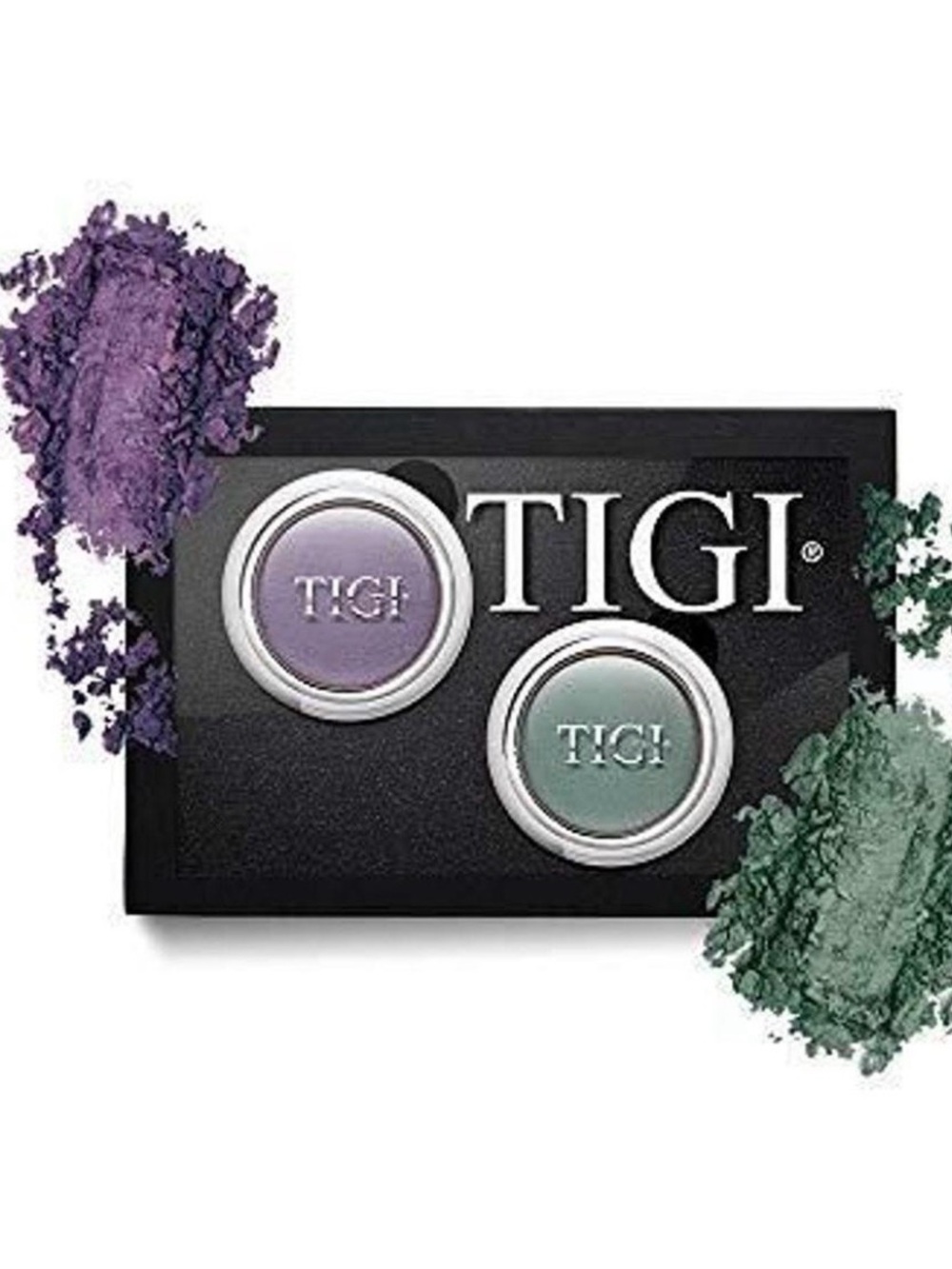 TIGI Duo Eyeshadow Compact — Purple & Mint Green